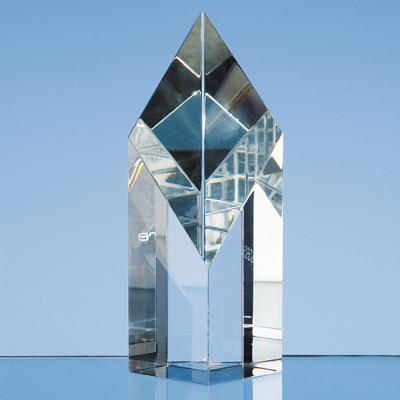 OPTICAL CRYSTAL GLASS SLOPING DIAMOND AWARD