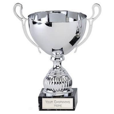 SILVER AWARD TROPHY CUP with Marble Base