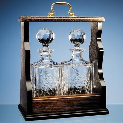 SQUARE SPIRIT DECANTER DOUBLE TANTALUS; PRESENTATION BOX: INC