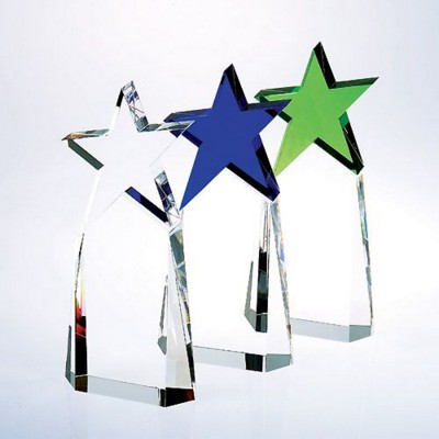 TRIUMPHANT STAR GLASS AWARD IN BLUE