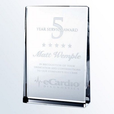 VERTICAL RECTANGLE GLASS PLAQUE AWARD