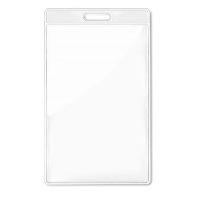 CLEAR TRANSPARENT BADGE 7,5CMX12,5CM in White
