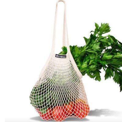 100% NATURAL COTTON NET STRING MESH SUSTAINABLE SHOPPER TOTE BAG