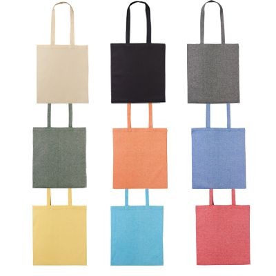 100% RECYCLED COTTON 150GSM COTTON SHOPPER with Long Handles