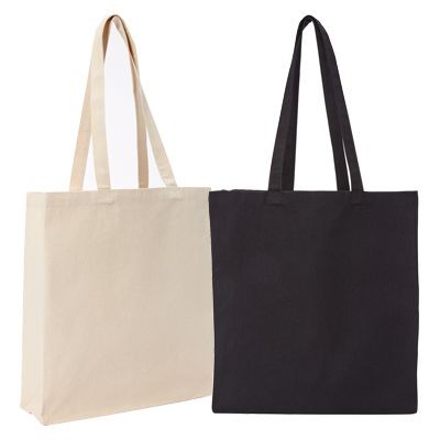 100% RECYCLED COTTON 280GSM CANVAS SHOPPER with Gusset & Long Handles