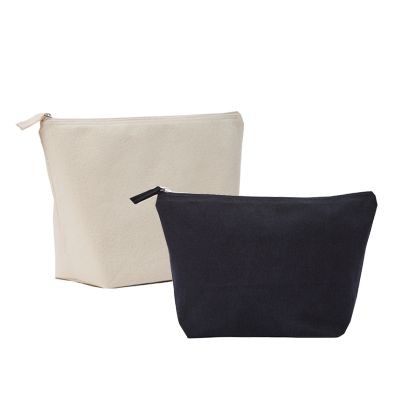 100% RECYCLED COTTON 400GSM CANVAS ACCESSORY BAG with Zip Closure