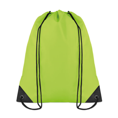 190T POLYESTER DRAWSTRING BAG in Green