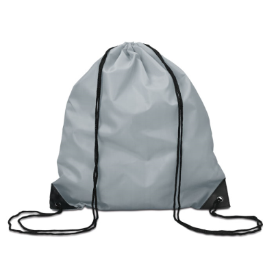 190T POLYESTER DRAWSTRING BAG in Grey