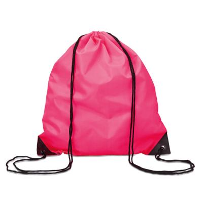 190T POLYESTER DRAWSTRING BAG in Pink