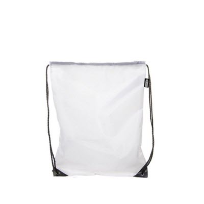 210D POLYESTER RPET DRAWSTRING BAG in White