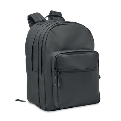 300D RPET LAPTOP BACKPACK RUCKSACK in Black