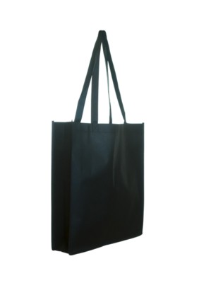 4100 NON WOVEN BAG with Gusset in Black