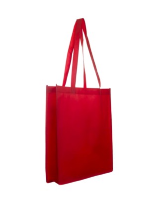 4100 NON WOVEN BAG with Gusset in Red