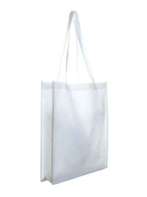 4100 NON WOVEN BAG with Gusset in White