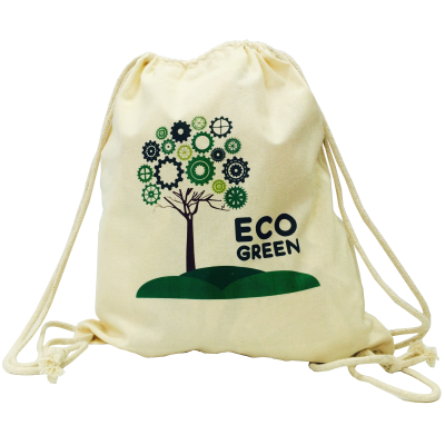 5OZ NATURAL SUSTAINABLE COTTON DOUBLE DRAWSTRING BAG