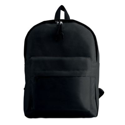 600D POLYESTER BACKPACK RUCKSACK in Black