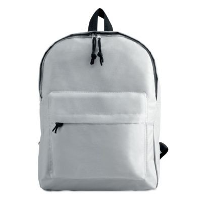 600D POLYESTER BACKPACK RUCKSACK in White