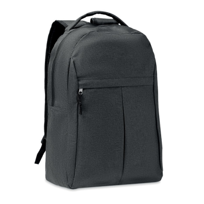 600D RPET 2 TONE BACKPACK RUCKSACK in Black