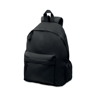 600D RPET POLYESTER BACKPACK RUCKSACK in Black