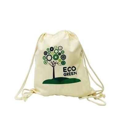 6OZ COTTON SUSTAINABLE DRAWSTRING POUCH in Natural