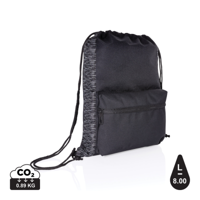 AWARE™ RPET REFLECTIVE DRAWSTRING BACKPACK RUCKSACK in Black