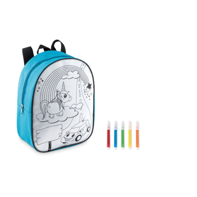 BACKPACK RUCKSACK with 5 Markers in Blue