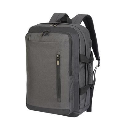 BORDEAUX HYBRID LAPTOP BRIEFCASE in Charcoal Mélange & Black