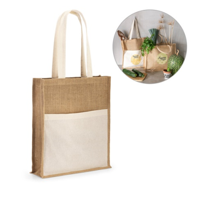 BRAGA JUTE BAG with Pocket in 100% Cotton