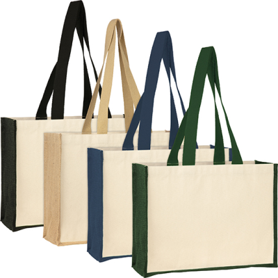 BROOKLAND ECO JUTE 10OZ CANVAS TOTE SHOPPER