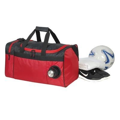 CANNES SPORTS HOLDALL OR OVERNIGHT TRAVEL BAG in Red & Black