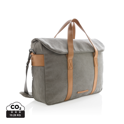 CANVAS LAPTOP BAG PVC FREE in Grey