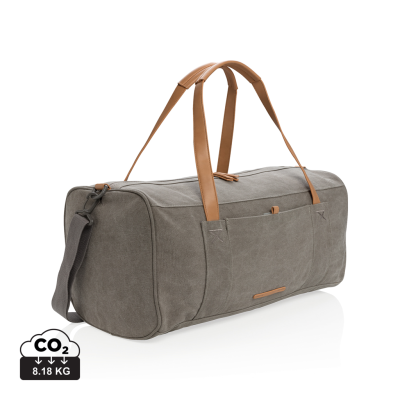 CANVAS TRAVEL & WEEKEND BAG PVC FREE in  Grey