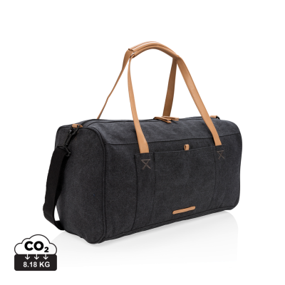 CANVAS TRAVEL & WEEKEND BAG PVC FREE in Black