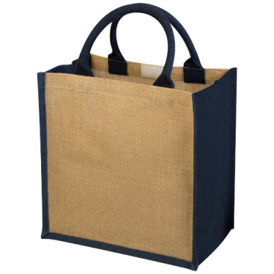 CHENNAI JUTE TOTE BAG 16L in Natural & Navy