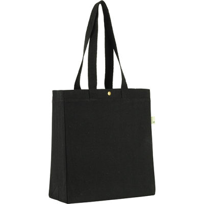 CHEVENING ECO 12OZ RECYCLED COTTON TOTE in Black