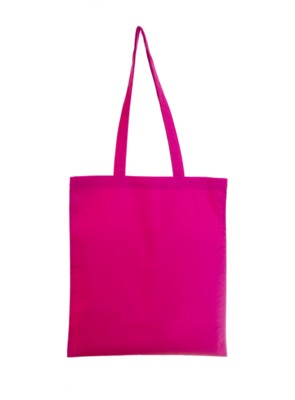 COLOUR 4OZ COTTON SHOPPER with Long Handles in Dark Pink