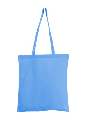 COLOUR 4OZ COTTON SHOPPER with Long Handles in Light Blue