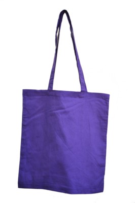 COLOUR 4OZ COTTON SHOPPER with Long Handles in Purple