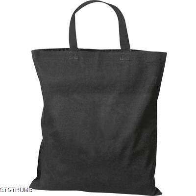 COTTON BAG with Short Handles in Black