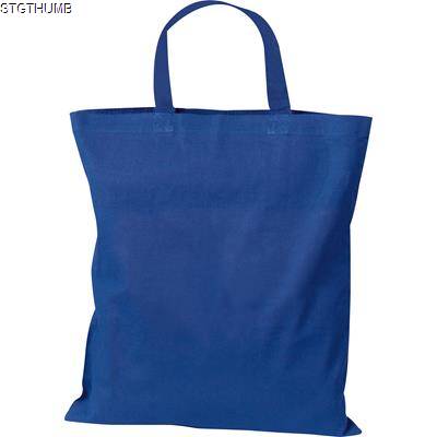 COTTON BAG with Short Handles in Blue