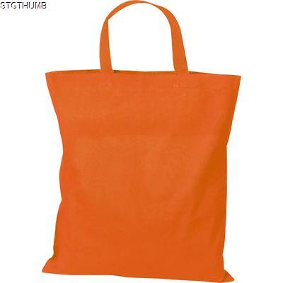 COTTON BAG with Short Handles in Orange