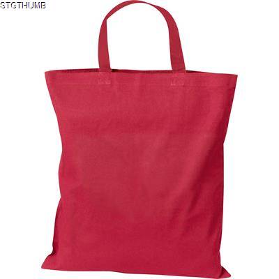 COTTON BAG with Short Handles in Red