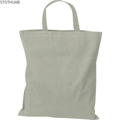 COTTON BAG with Short Handles in Silvergrey