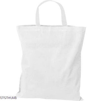 COTTON BAG with Short Handles in White