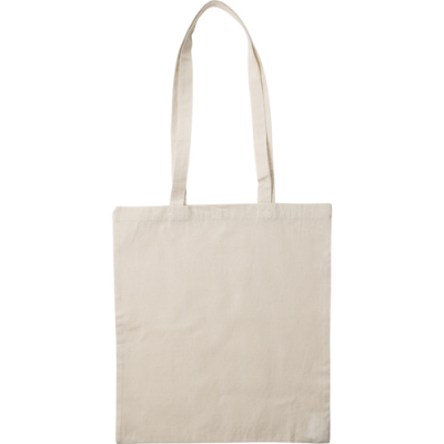 COTTON SHOPPER TOTE BAG in Khaki