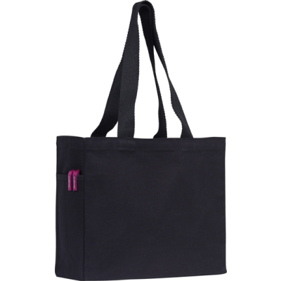 CRANBROOK 10OZ RECYCLED COTTON CANVAS TOTE SHOPPER in Black