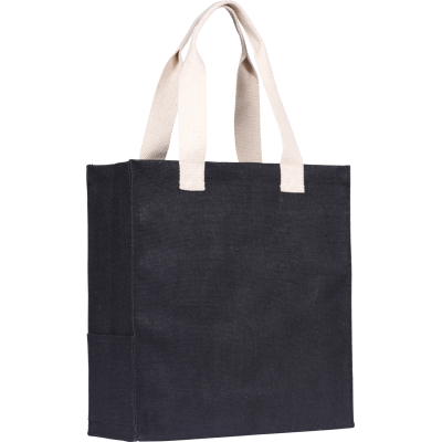 DARGATE ECO JUTE TOTE BAG in Black