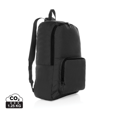 DILLON AWARE™ RPET FOLDING CLASSIC BACKPACK RUCKSACK in Black