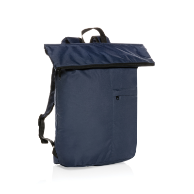 DILLON AWARE™ RPET LIGHTWEIGHT FOLDING BACKPACK RUCKSACK in Navy