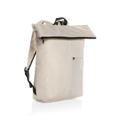 DILLON AWARE™ RPET LIGHTWEIGHT FOLDING BACKPACK RUCKSACK in Off White